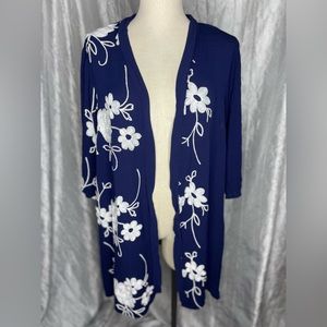 LIV navy blue soft & lightweight cardigan with 3/4 sleeves